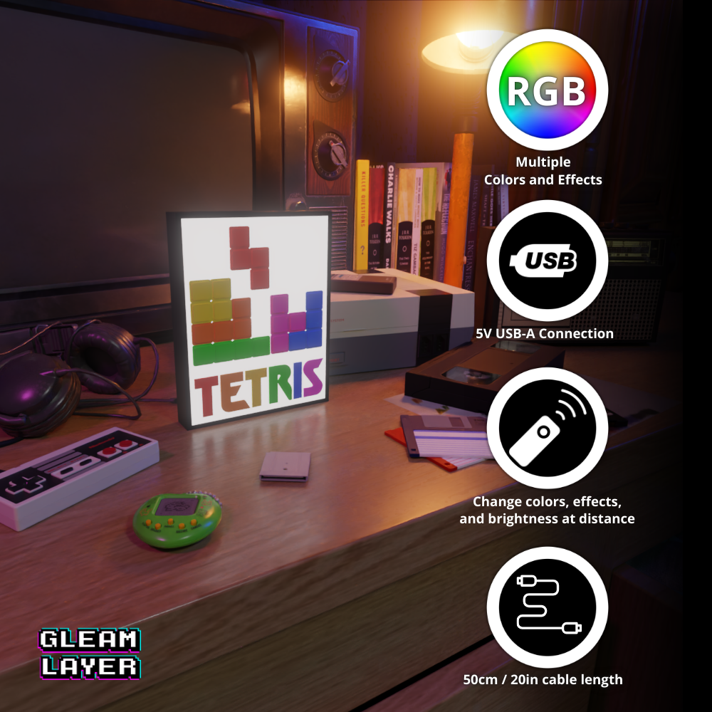 Tetris Arcade Game Led Light Sign