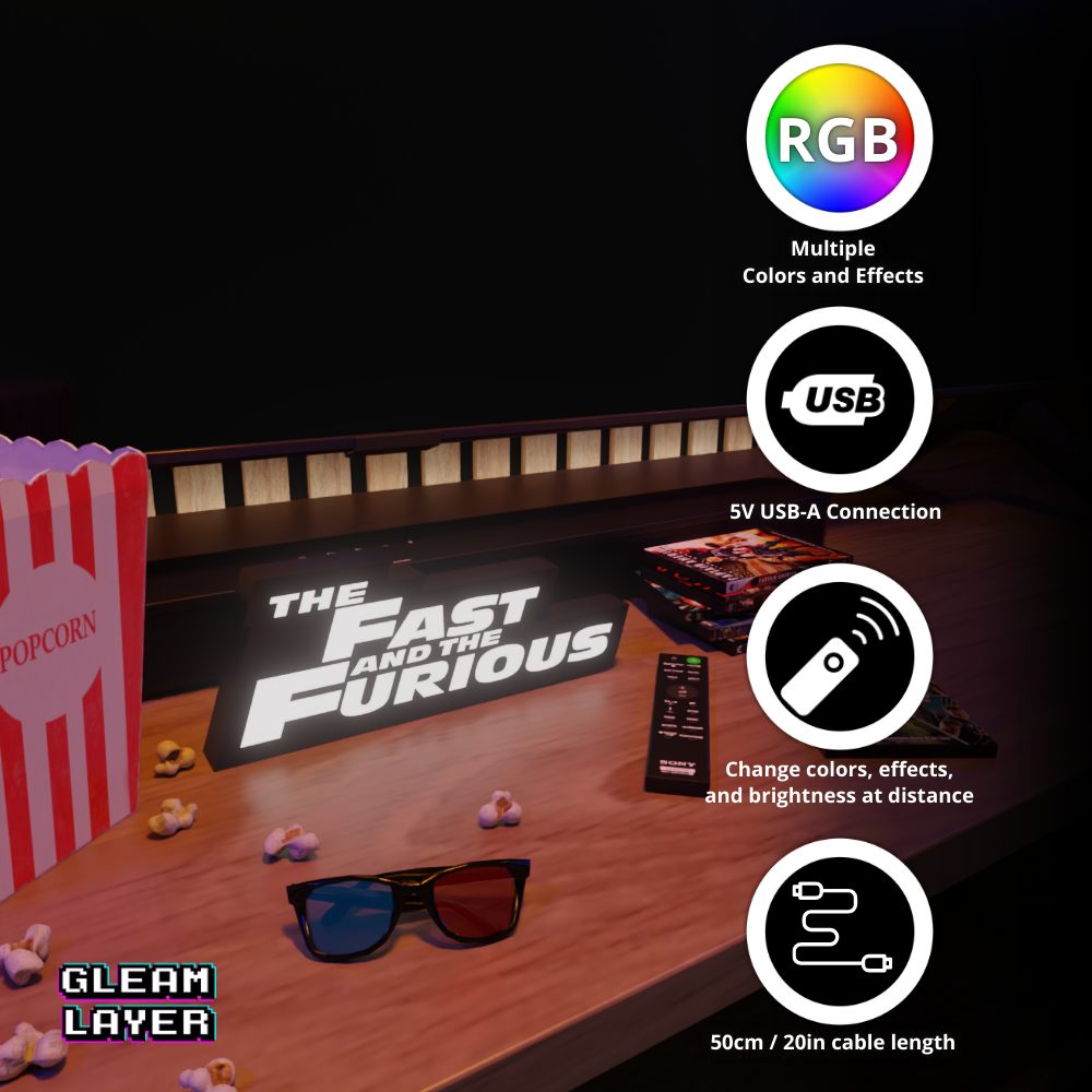 The Fast And The Furious Movie Led Light Sign
