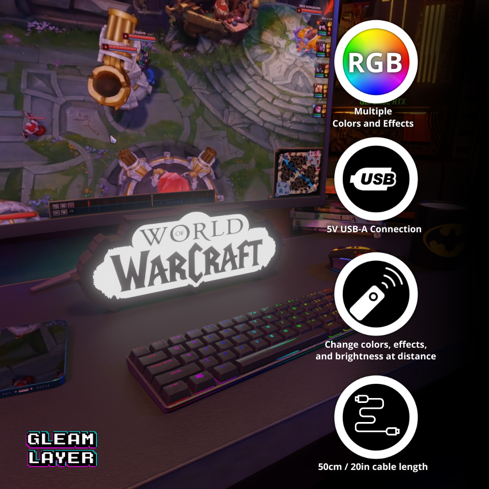 LED-Gaming-Lichtschild „World of Warcraft“