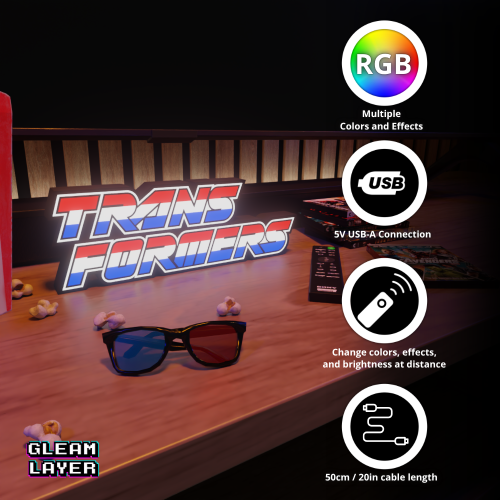 Transformers Led Lightbox Rgb Light Sign