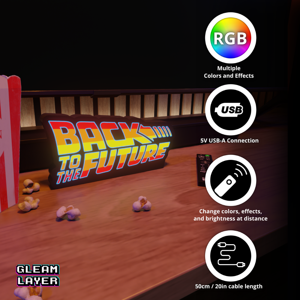 Back to the Future Movie Led Light Sign