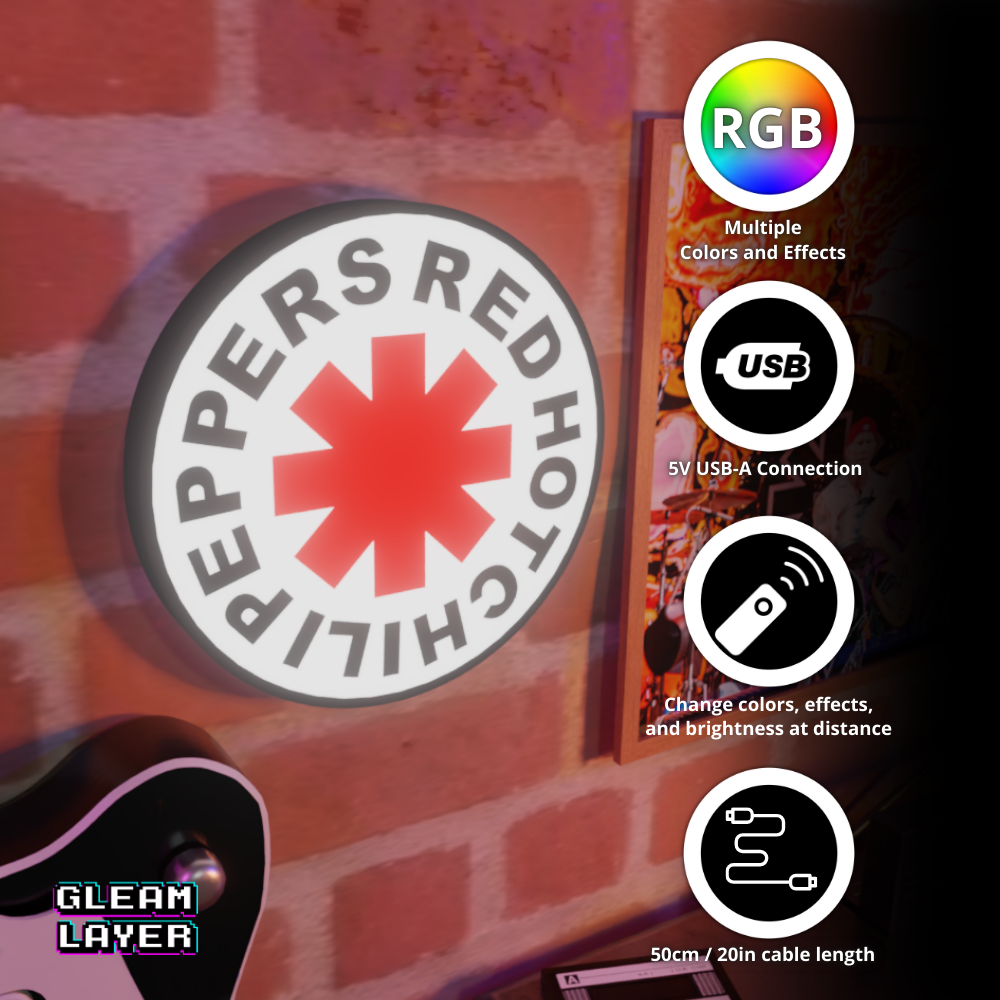 Red Hot Chili Peppers Led RGB Light Sign