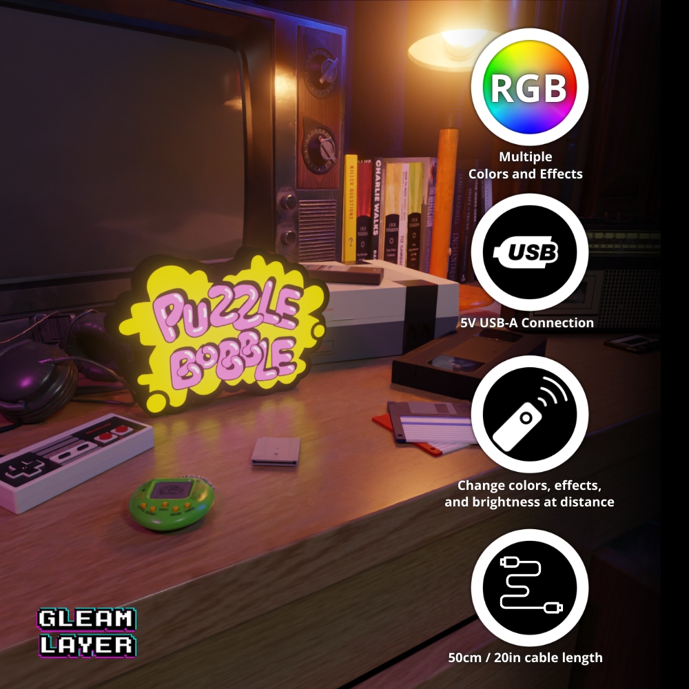 Puzzle Bobble Led Retro Gaming Light Sign