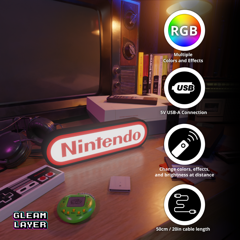 Nintendo Led Gaming RGB Light Sign