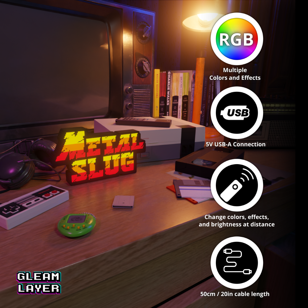 Metal Slug Led Retro Gaming Light Sign