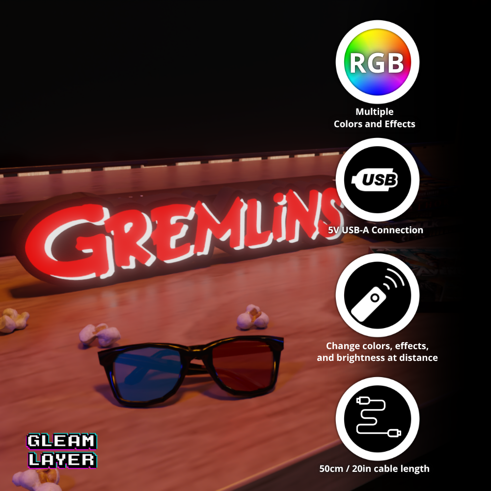 Gremlins Movie Led RGB Light Sign