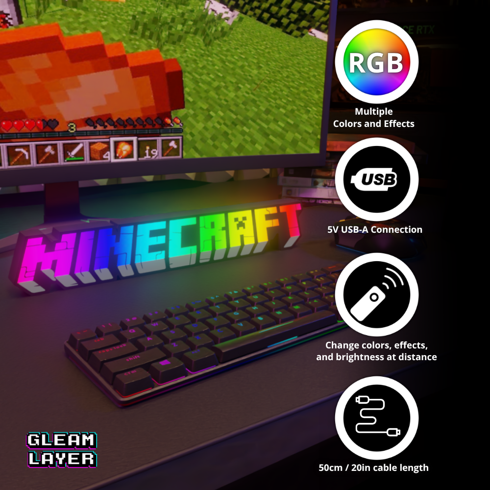 Minecraft Led Gaming Light Sign