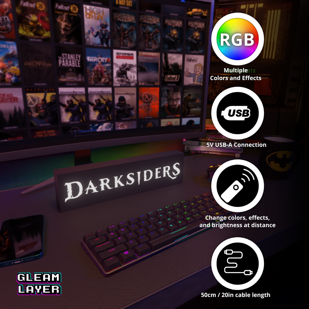 Darksiders Led Gaming RGB Light Sign