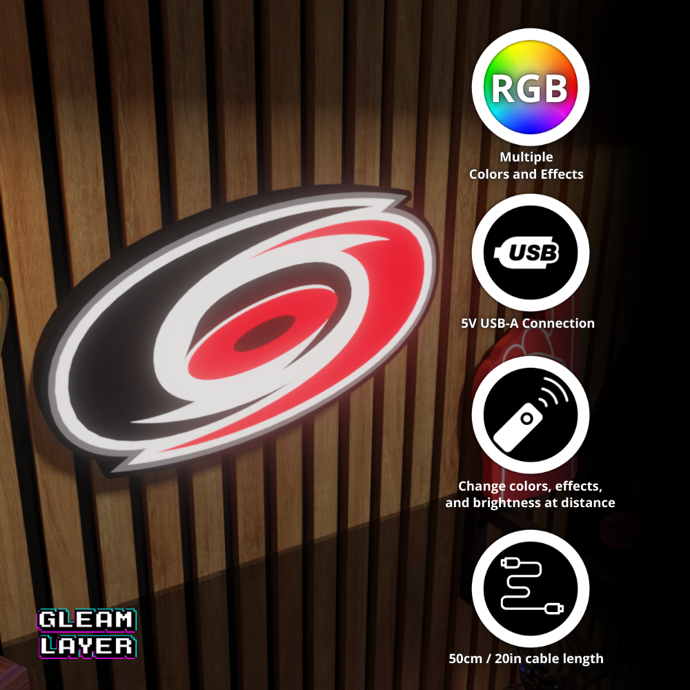 Carolina Hurricanes Led Light Box NHL Sports Bar Light Display Wall Sign