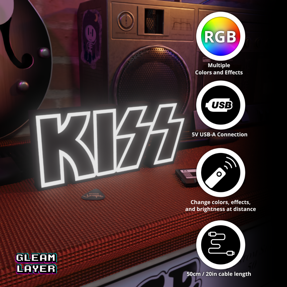 Kiss Band Logo Led RGB Light Sign