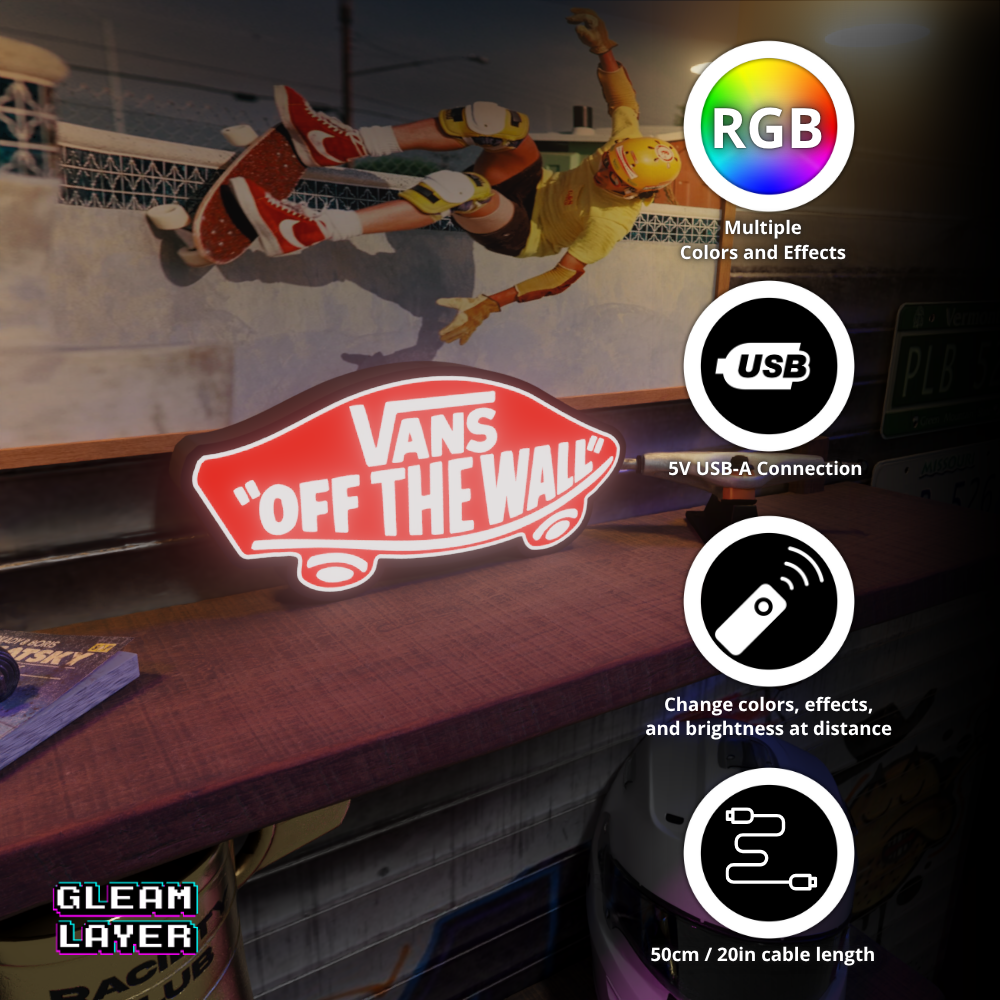 Vans "Off the Wall" Led Lightbox Rgb Light Sign