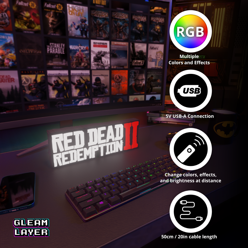 Red Dead Redemption 2 Led Gaming Light Sign