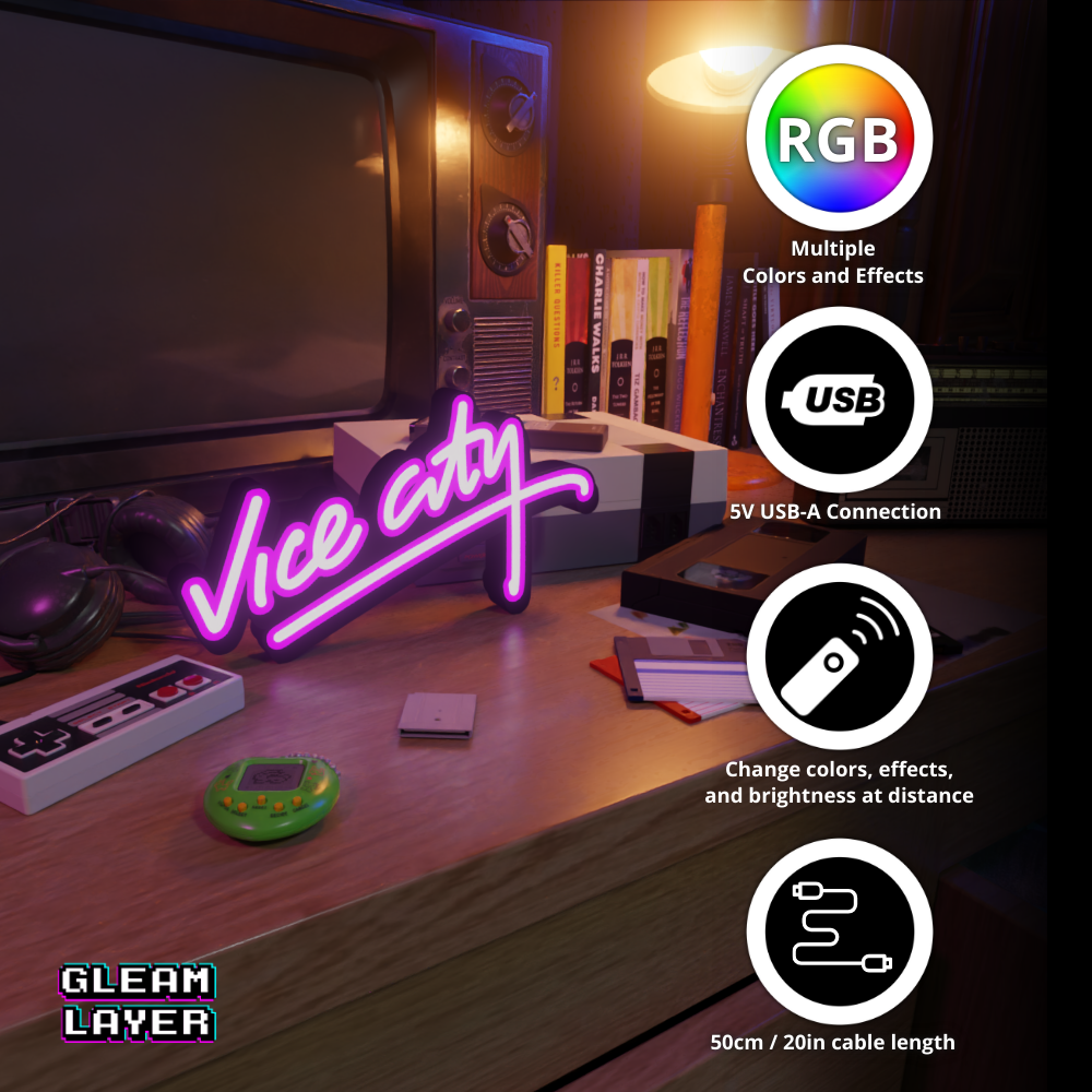 GTA Vice City Neon Logo Led Light Sign