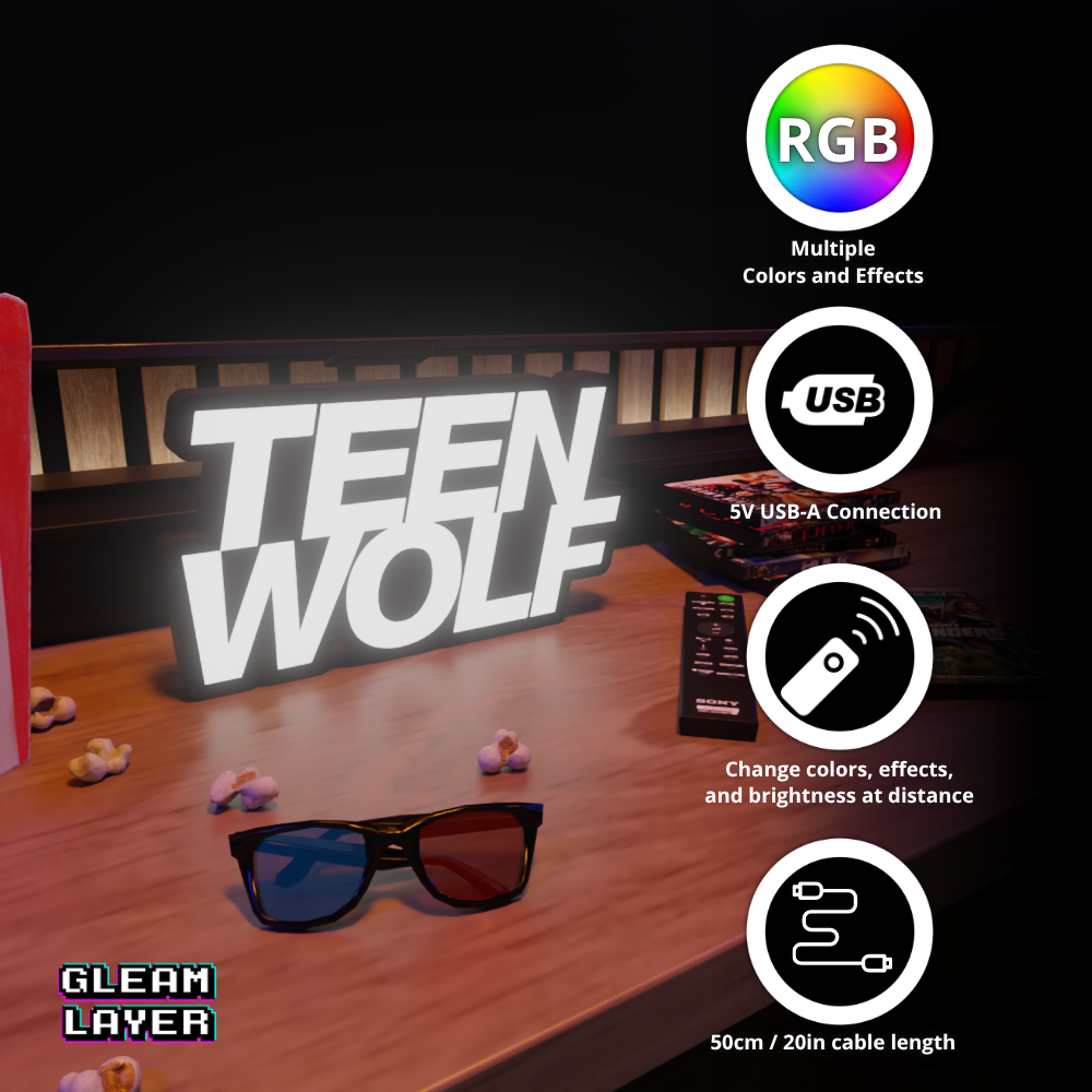 Teen Wolf Led Lightbox RGB Light Sign