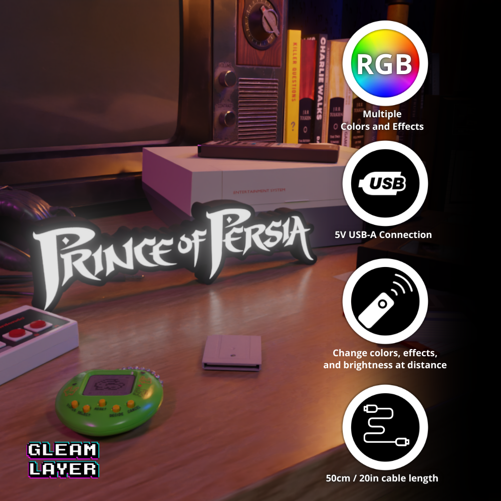 Prince of Persia Retro Gaming Lightbox Led Light Sign