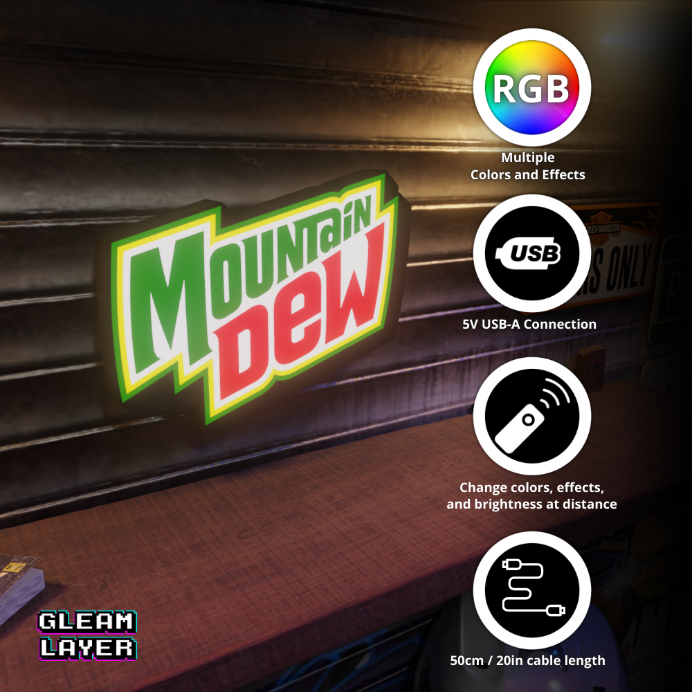 Mountain Dew Led Light RGB Sign