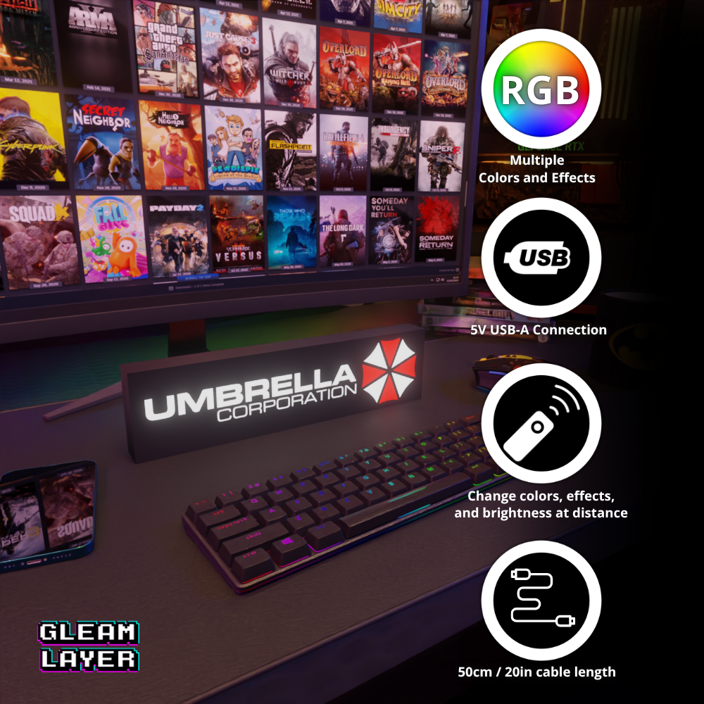 UMBRELLA CORP Led Gaming Light Sign