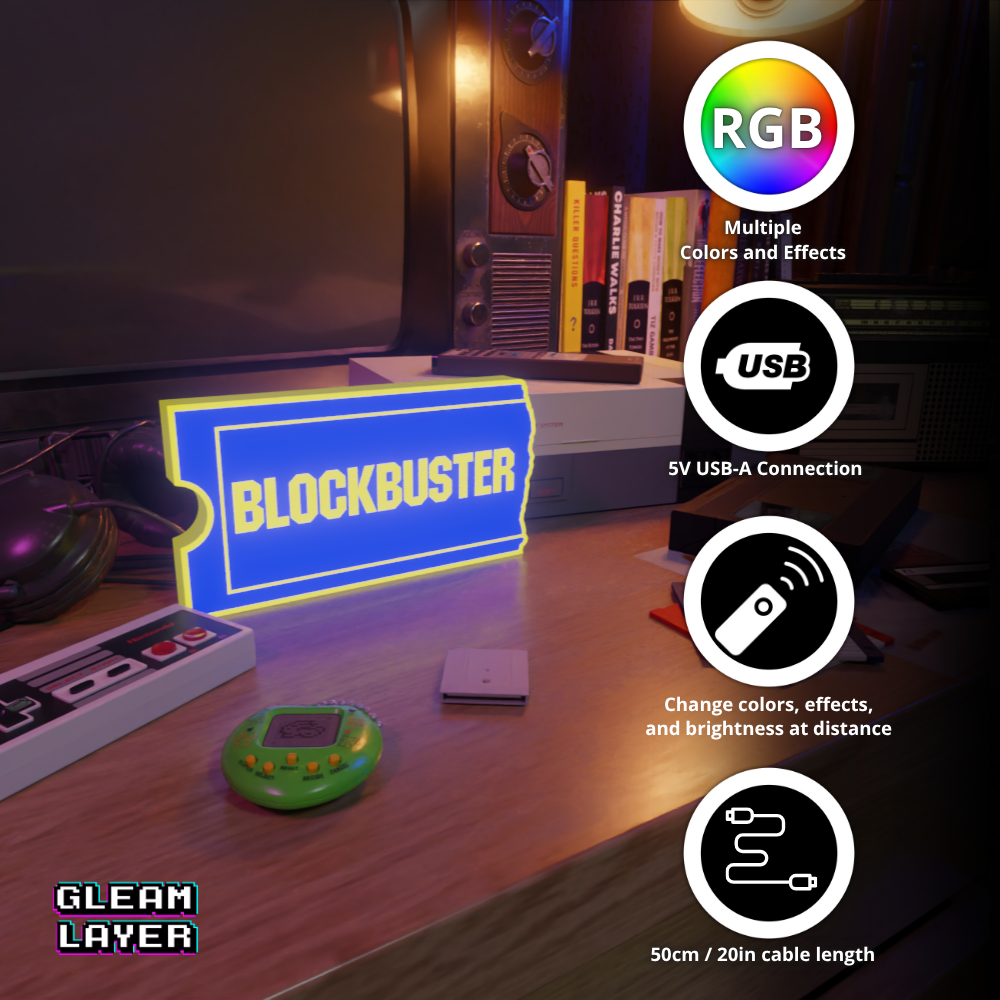 Blockbuster Video Store Logo Led RGB Light Sign