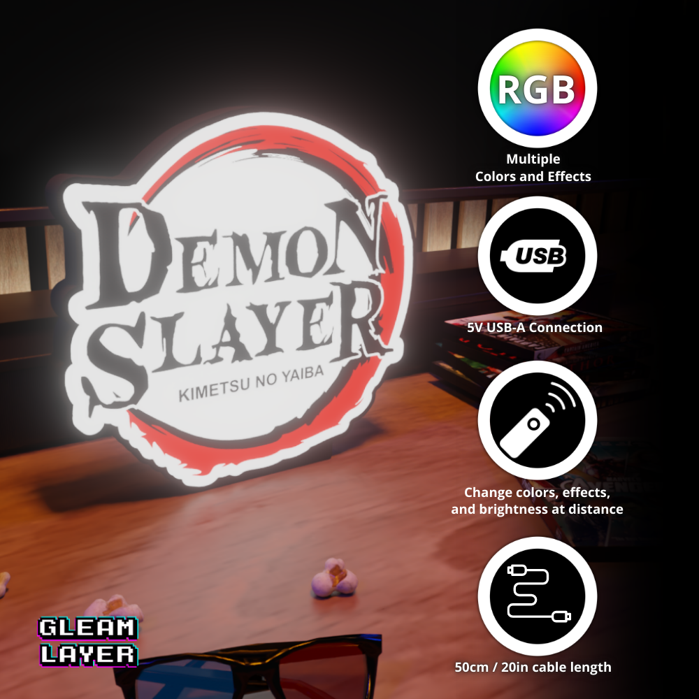 Demon Slayer: Kimetsu no Yaiba Japanese Anime Led Light Sign