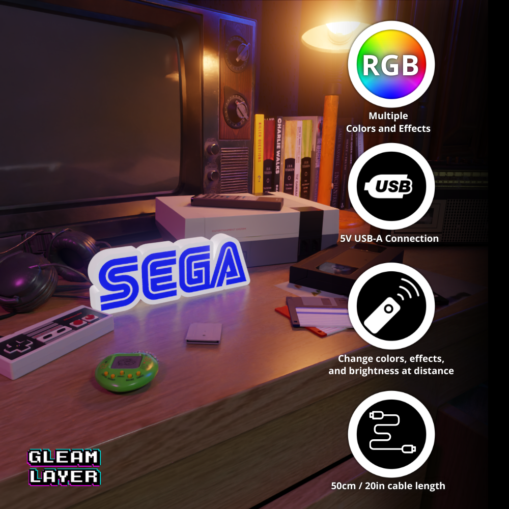 Sega Led Gaming Lightbox Rgb Light Sign