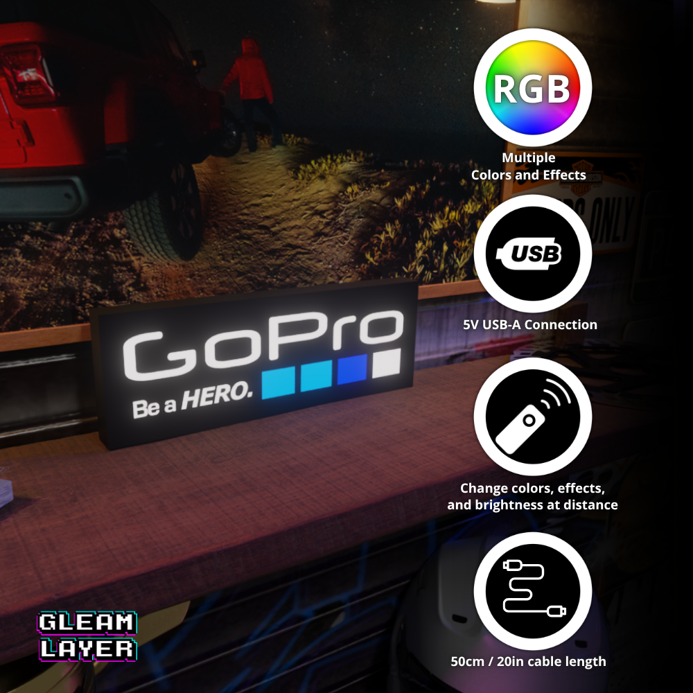 GoPro Logo Led RGB Light Sign