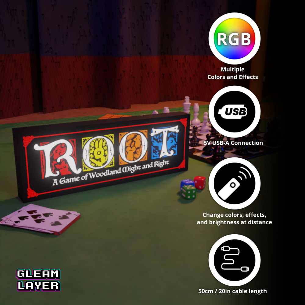 Root Brettspiel LED-Licht RGB-Zeichen
