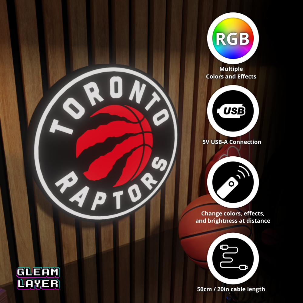 Toronto Raptors Led Light Box NBA Sports Bar Light Display Wall Sign