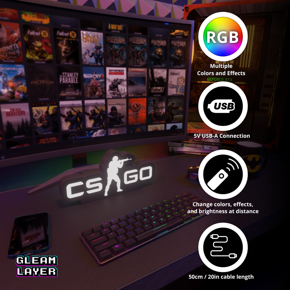 CSGO Counter-Strike: Global OffensiveLed Gaming Light Sign