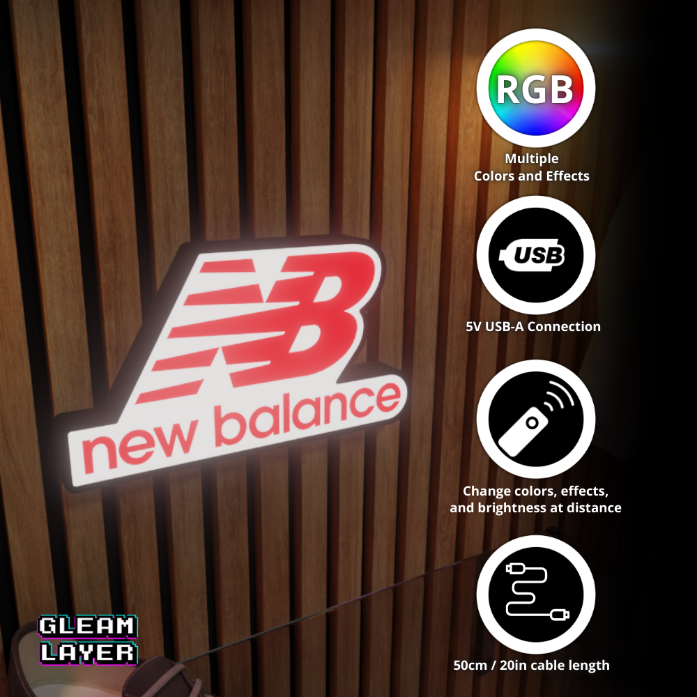 New Balance Led RGB Light Wall Sign