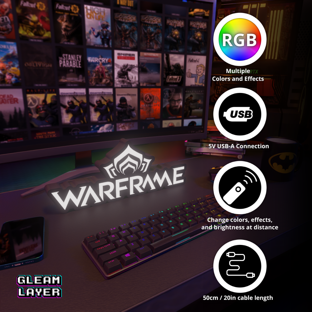 Warframe Led Gaming Light Sign