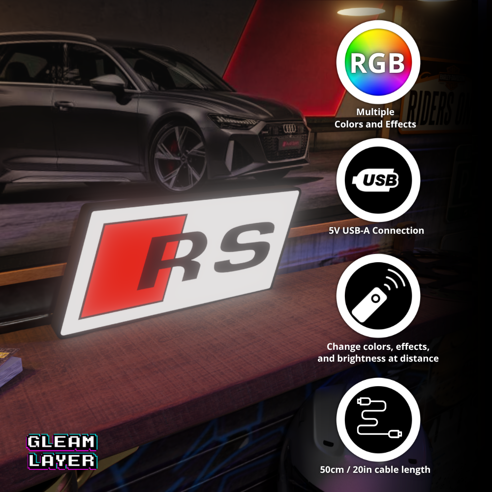 Audi RS Logo Led RGB Light Sign