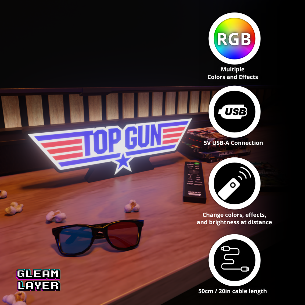 Top Gun Movie Led Light Sign