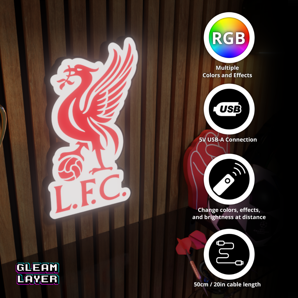 Liverpool FC Logo Led RGB Wall Display Light Sign