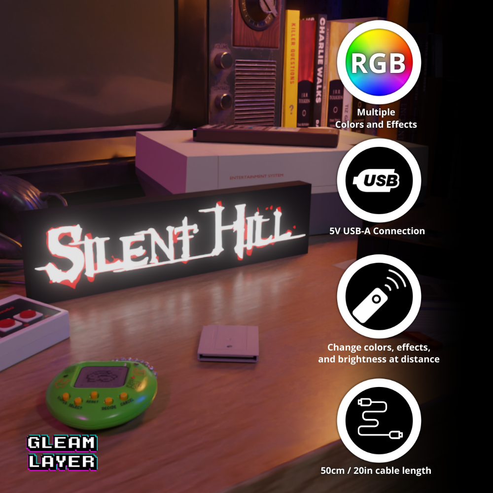 Silent Hill Classic Led Retro Logo Gaming Light Sign