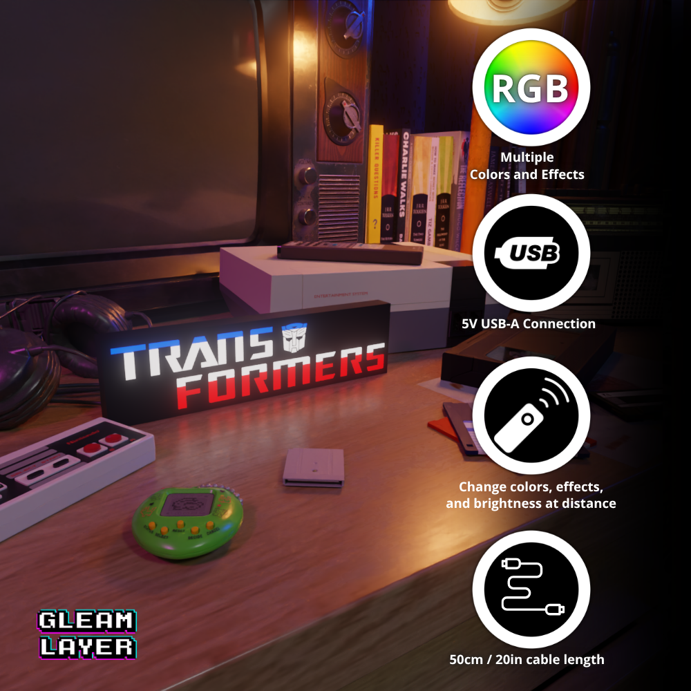 Transformers Led Retro RGB Light Sign