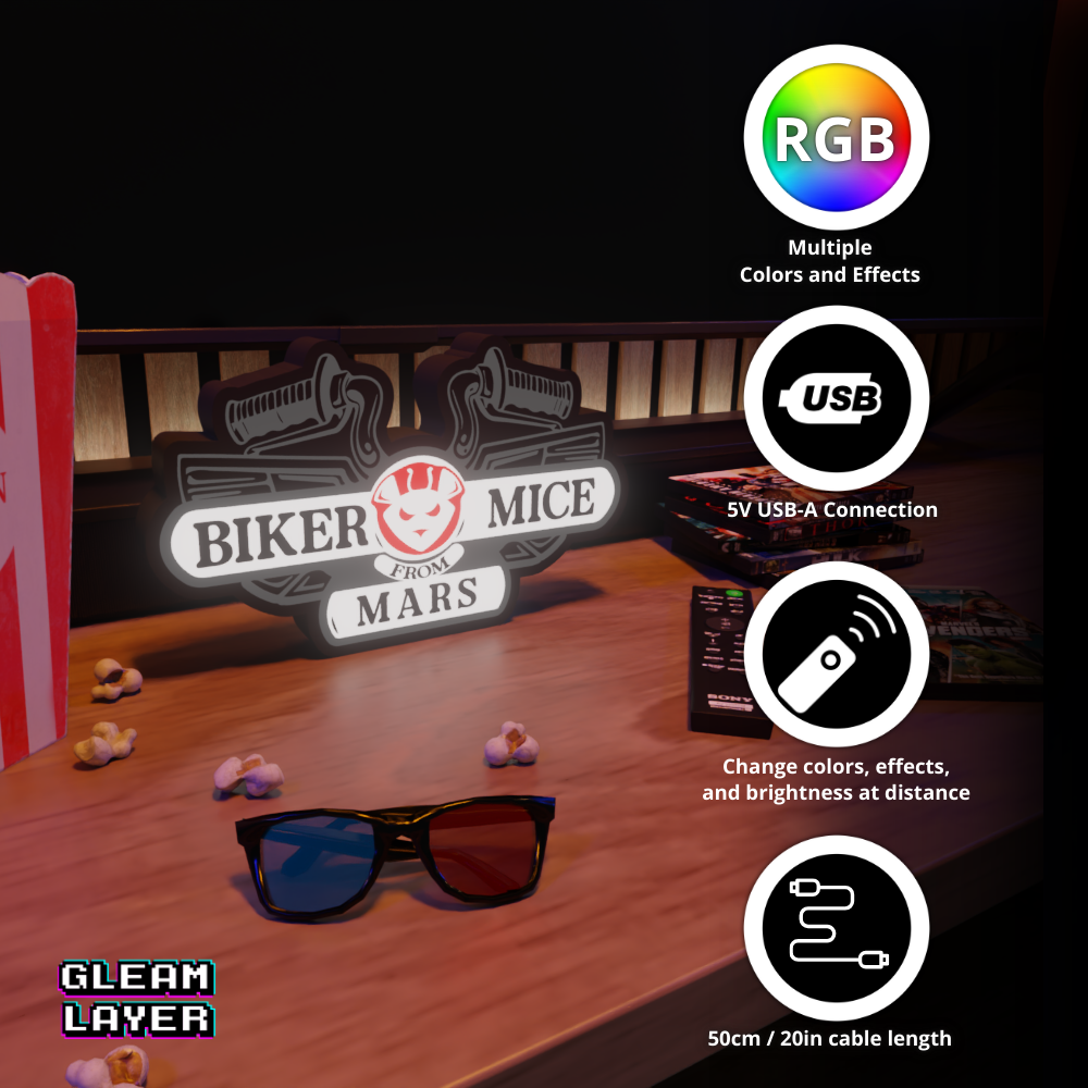 Biker Mice from Mars Led Light Sign
