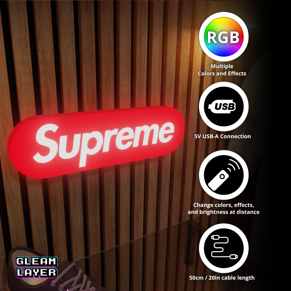 Supreme Led RGB Light Wall Sign