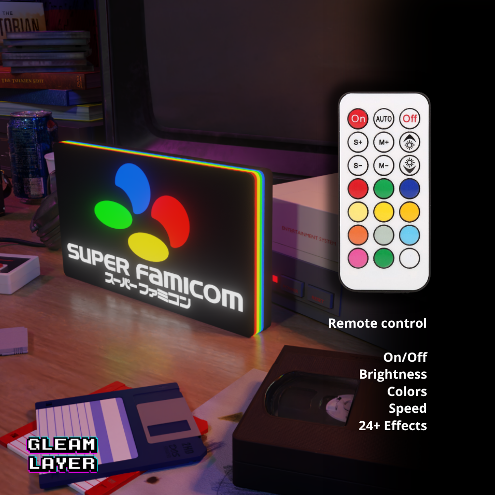 Super Famicom Led Retro Logo Gaming Light Sign