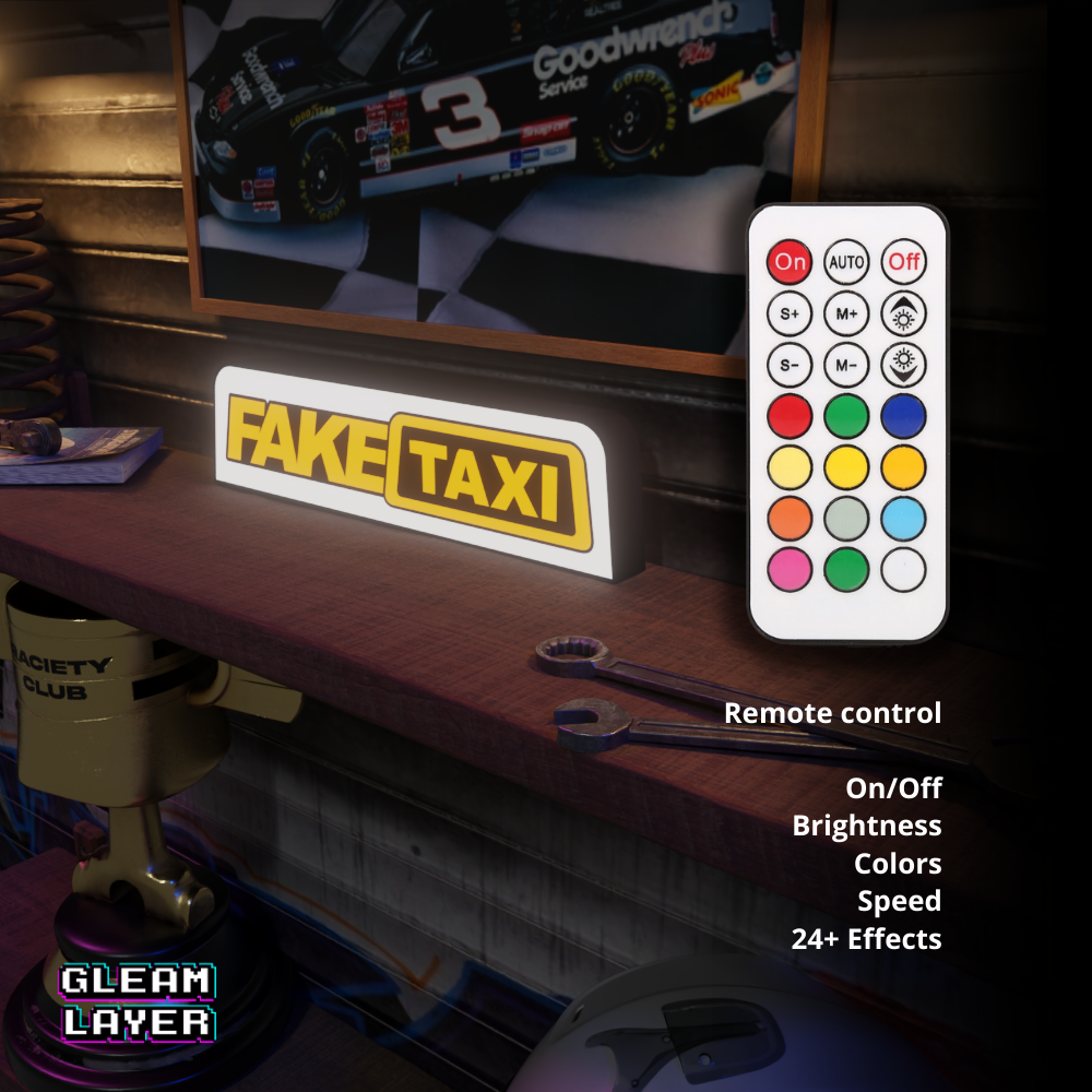 Fake Taxi Led Light RGB Sign