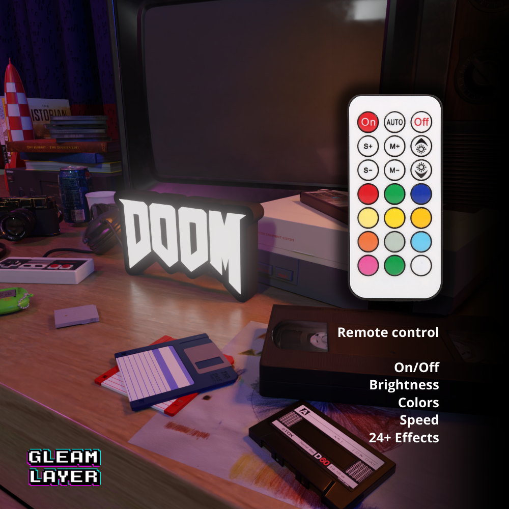 Doom Led Retro Gaming RGB Light Sign