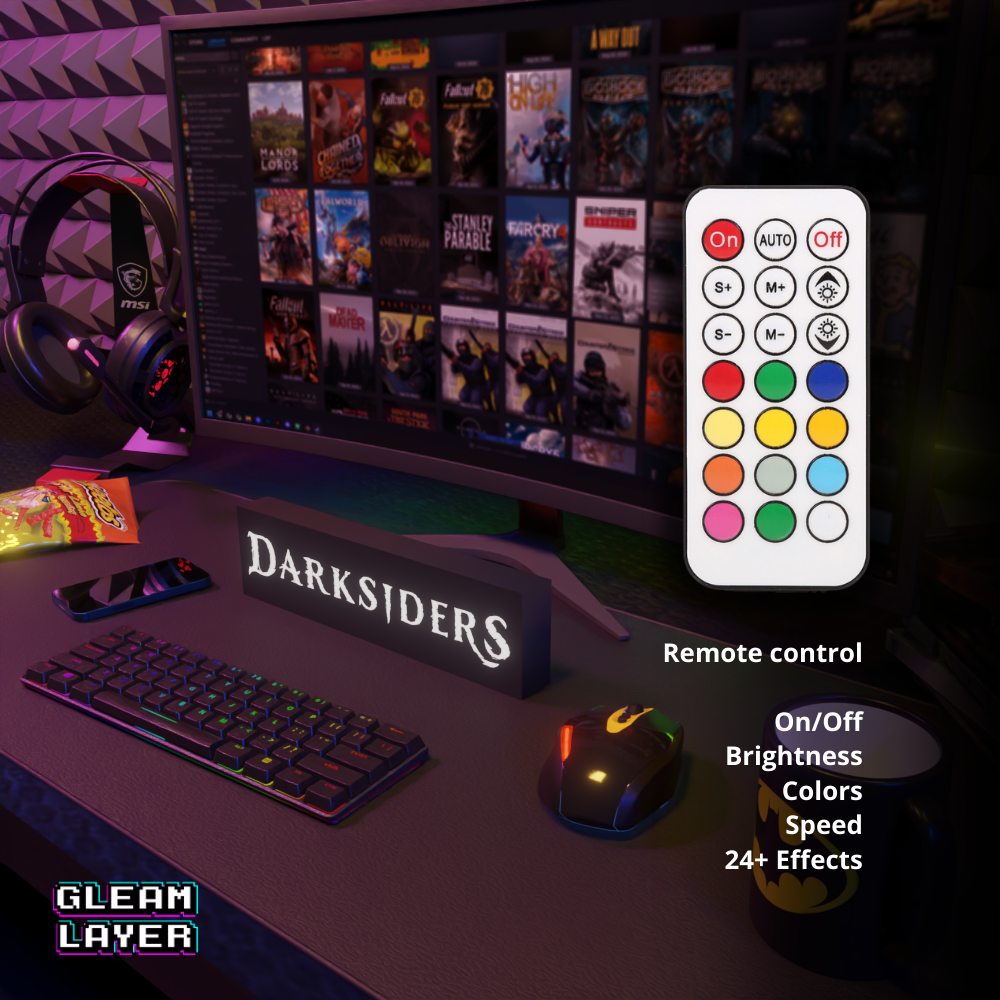 Darksiders Led Gaming RGB Light Sign