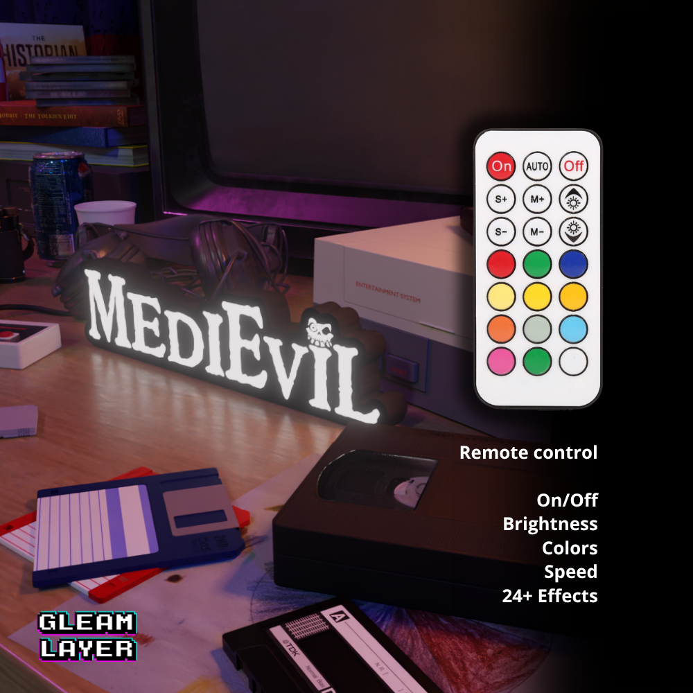 MediEvil Led Retro Logo Gaming Light Sign