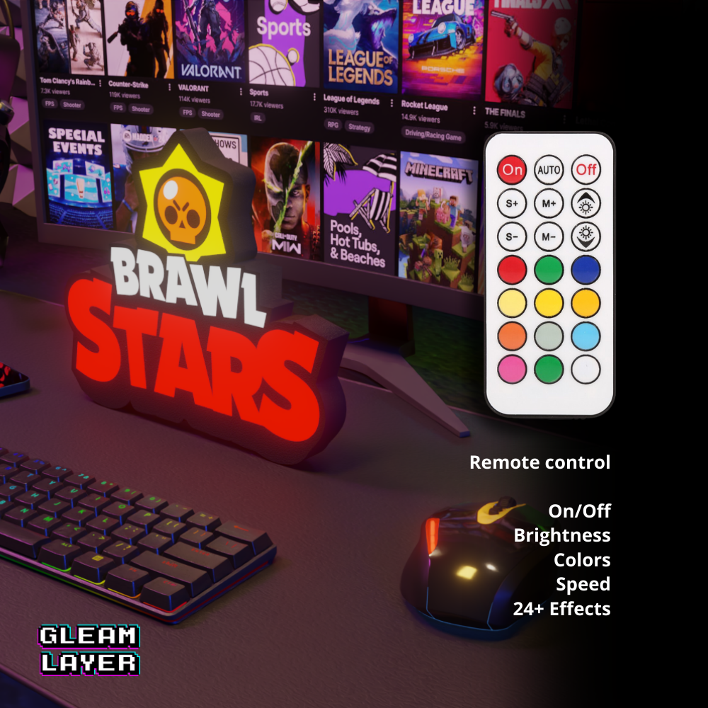 Brawl Stars Mobile Gaming Lightbox Led Light Sign