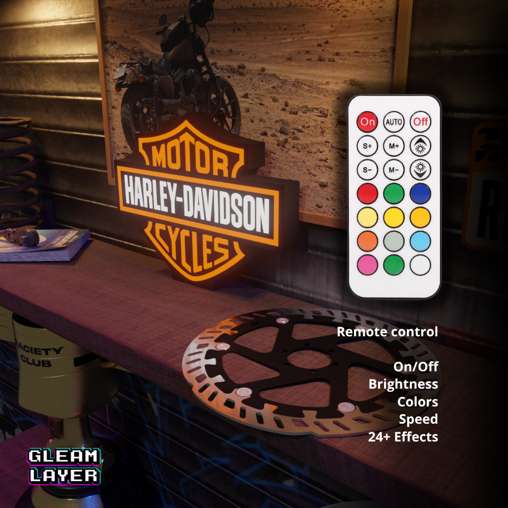 Harley Davidson Led Lightbox Rgb Light Sign