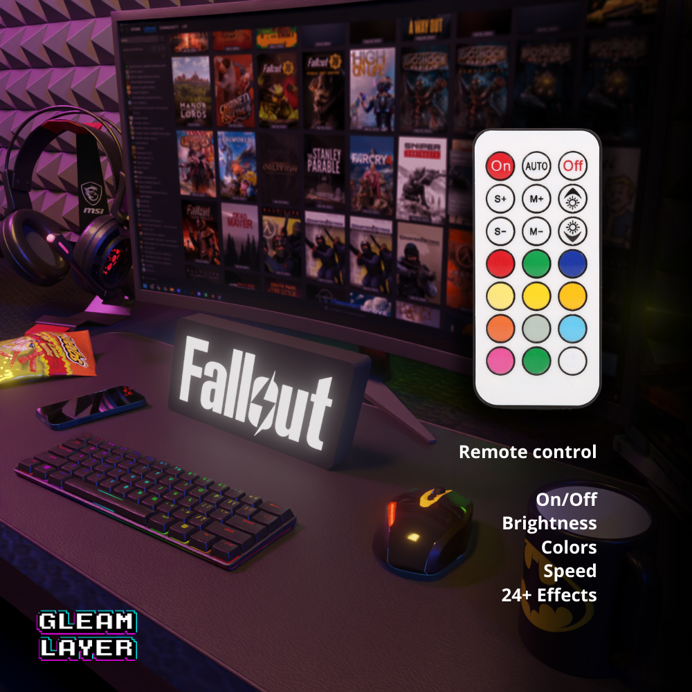 Fallout Led Gaming RGB Light Sign