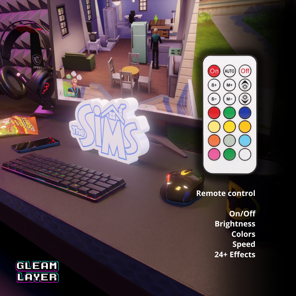 The Sims Led Gaming Lightbox Rgb Light Sign