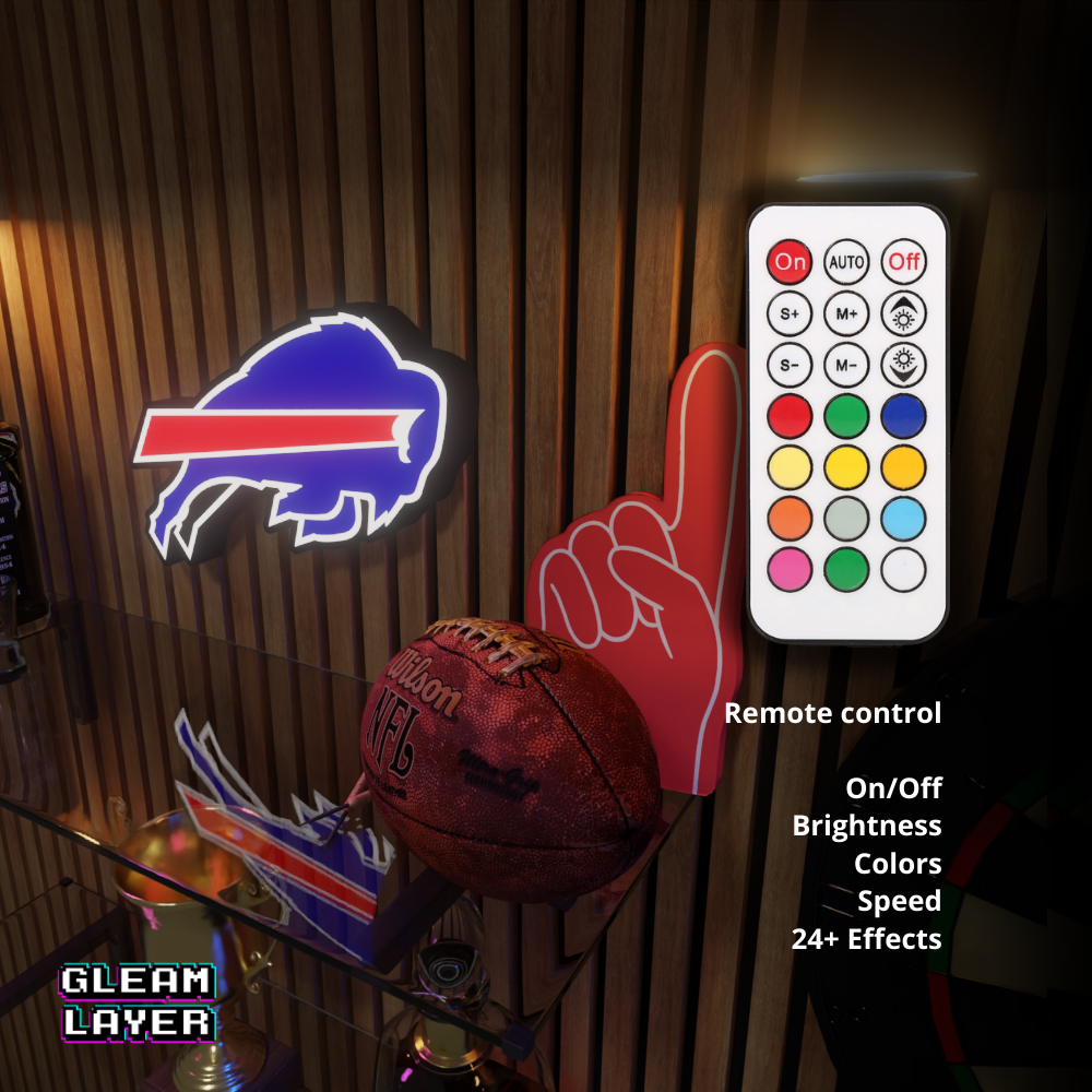 Buffalo Bills Led Light Box AFC Team NFL National Football League Display Wall Sign