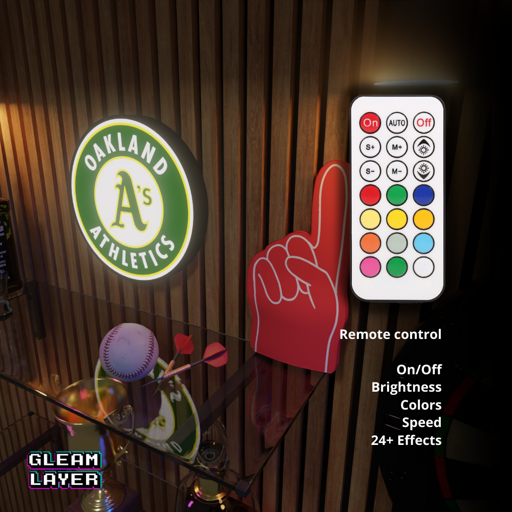 Oakland Athletics Led Light Box MLB Sports Bar Major League Baseball Wall Sign