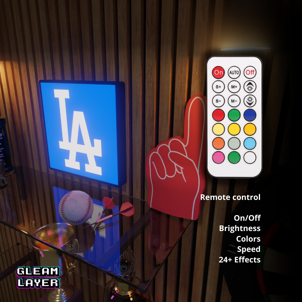 LA Dodgers Led Light Box MLB Sports Bar Major League Baseball Wall Sign