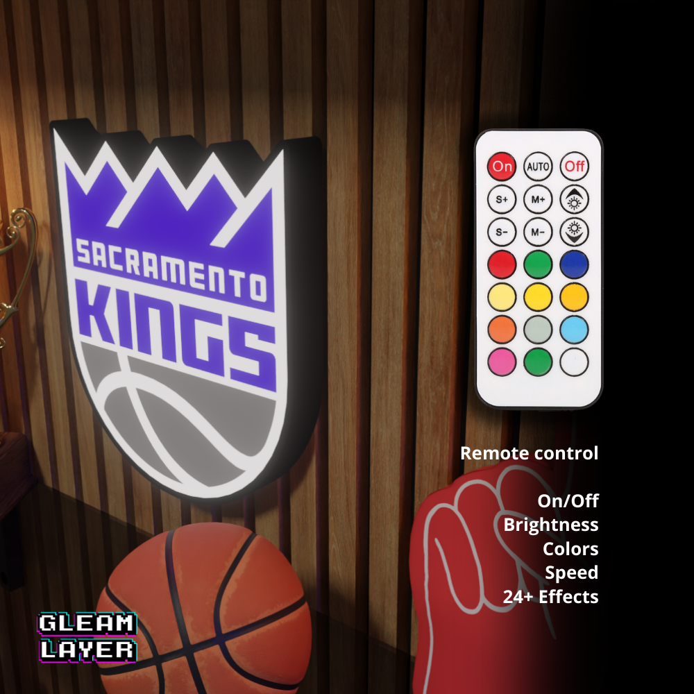 Sacramento Kings Led Light Box NBA Sports Bar Light Display Wall Sign